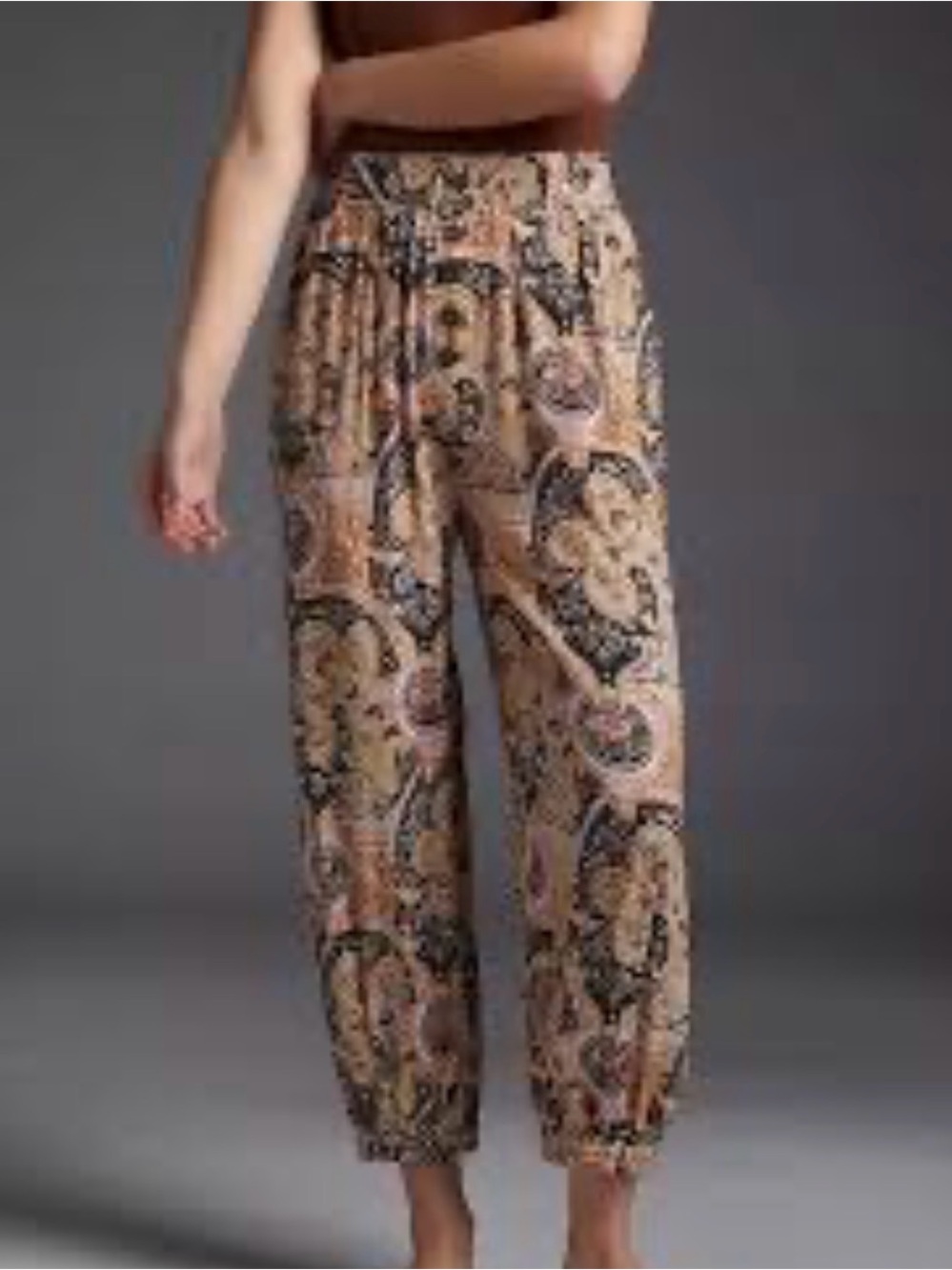 Anthropologie Odette Paisley High-Rise Harem Joggers BoHo